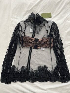 Gucci Fashion Show Tulle and Lace Shirt